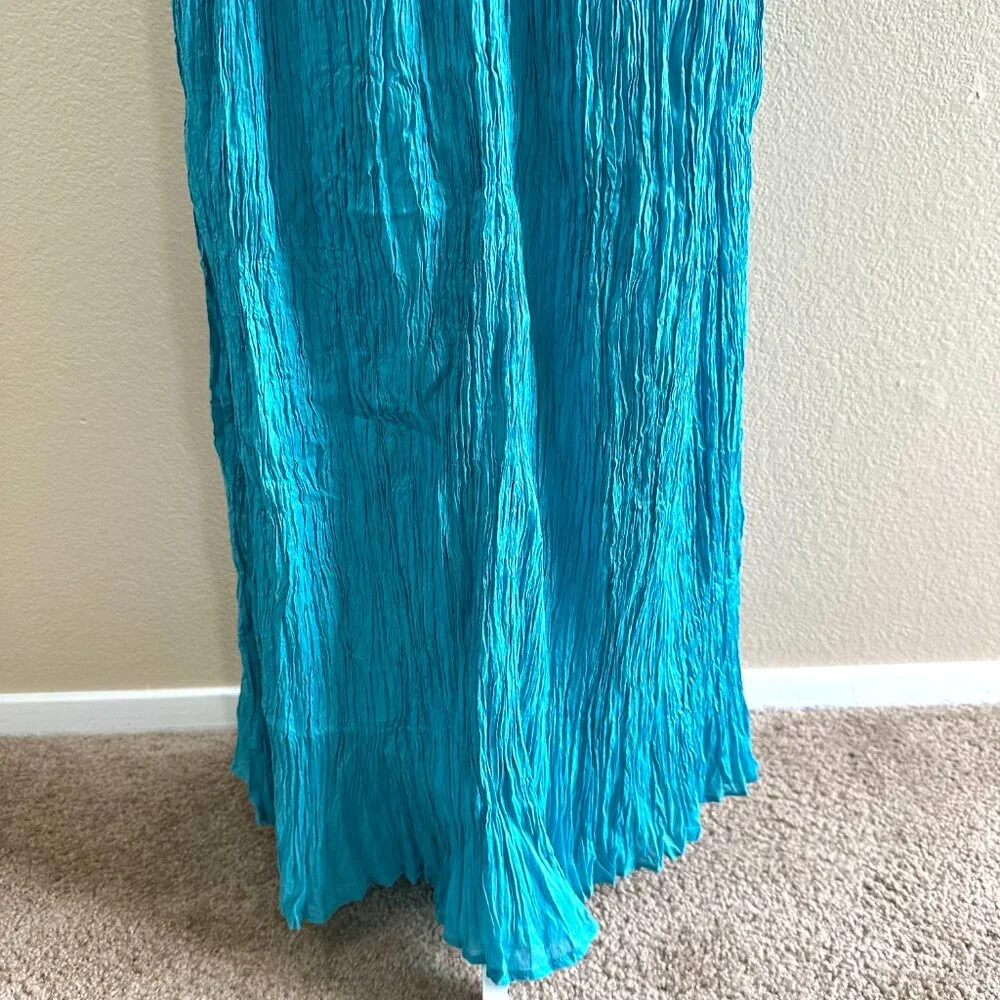 Chadwick's Vintage Blue Crinkle Maxi Mermaid Skirt